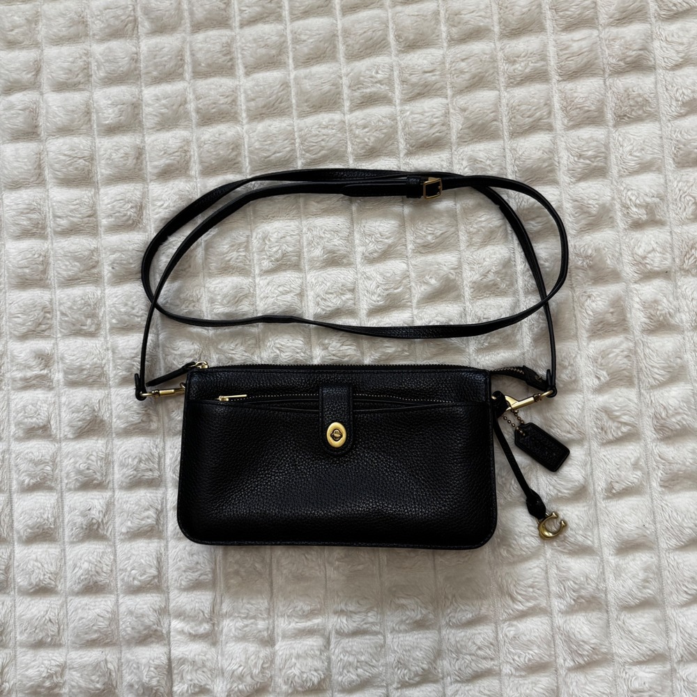 Coach Noa Pop-Up Crossbody Bag Handbag Wallet Black Leather